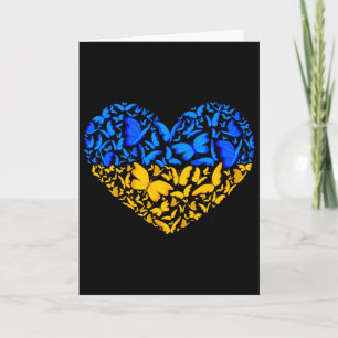 Ukrainian Flag Peace Ukraine Flag Butterfly Heart Card