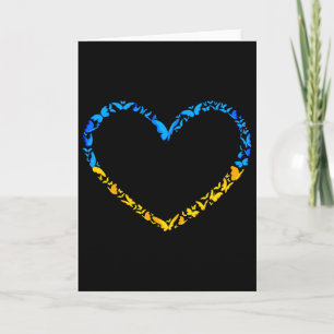 Ukrainian Flag Peace Ukraine Flag Butterfly Heart Card