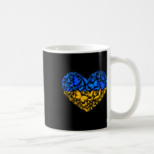 Ukrainian Flag Peace Ukraine Flag Butterfly Heart  Coffee Mug