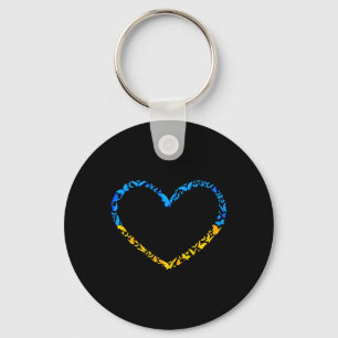 Ukrainian Flag Peace Ukraine Flag Butterfly Heart Key Ring