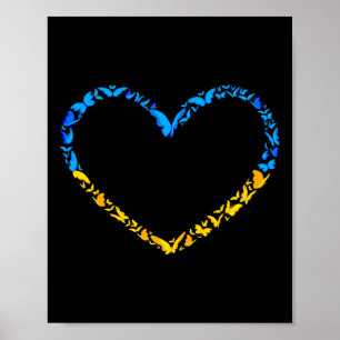Ukrainian Flag Peace Ukraine Flag Butterfly Heart  Poster