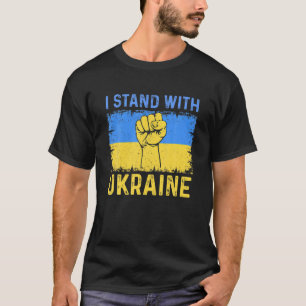Ukrainian Flag Raised Fist I Stand With Ukraine Su T-Shirt
