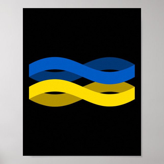 Ukrainian Flag Ribbon Support Ukraine  Poster (Front)