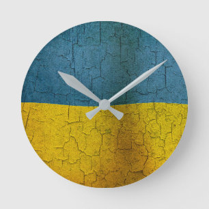 Ukrainian flag round clock