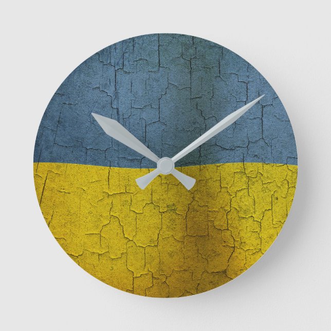Ukrainian flag round clock (Front)