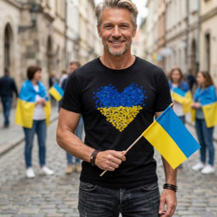 Ukrainian flag. Sending Love to Ukraine. Support. T-Shirt