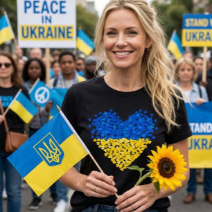 Ukrainian flag. Sending Love to Ukraine. Support T T-Shirt
