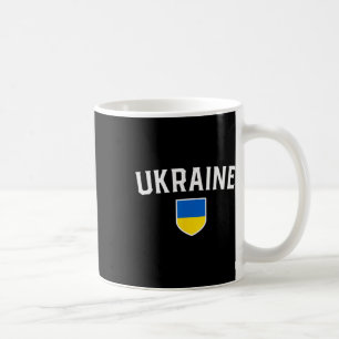 Ukrainian Flag Shield Clic Sporting Bydge Style Coffee Mug