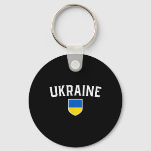 Ukrainian Flag Shield Clic Sporting Bydge Style Key Ring