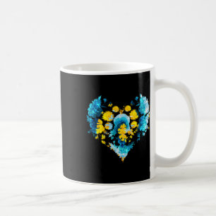 Ukrainian Flag Style Cute Floral Ukraine Heart Ret Coffee Mug