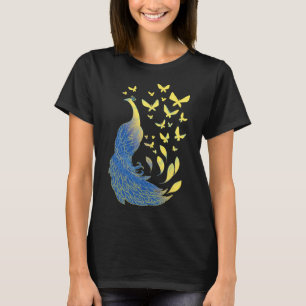 Ukrainian Flag Symbol Pea Bird Butterflies T-Shirt