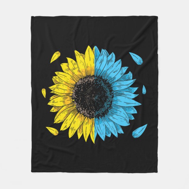 Ukrainian Flag Symbol Tryzub Love Support Ukraine  Fleece Blanket (Front)