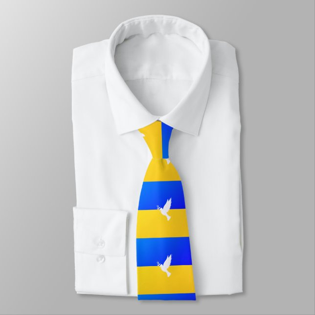 Ukrainian Flag Ties Support Ukraine Peace Dove (Tied)