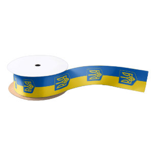 Ukrainian Flag, Tryzub & Ukraine, holiday / sports Satin Ribbon