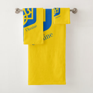 Ukrainian flag & Ukraine Bathroom / Towels Set