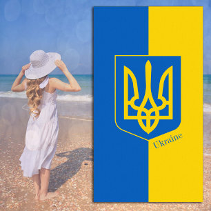 Ukrainian flag & Ukraine Beach Towel