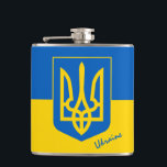 Ukrainian flag & Ukraine birthday party / sports Hip Flask<br><div class="desc">FLASK: Ukraine & Ukrainian Flag fashion - love my country,  travel,  holiday,  patriots / sports fans</div>