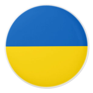 Ukrainian Flag (Ukraine) Ceramic Knob