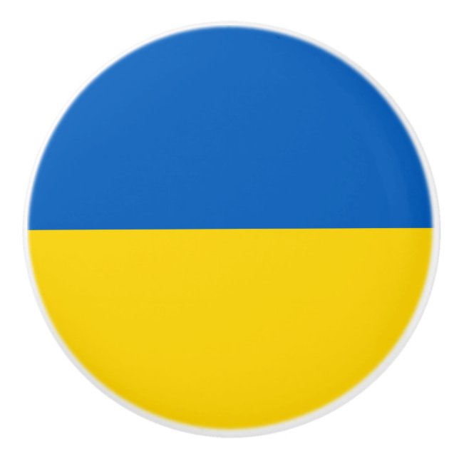 Ukrainian Flag (Ukraine) Ceramic Knob (Front)