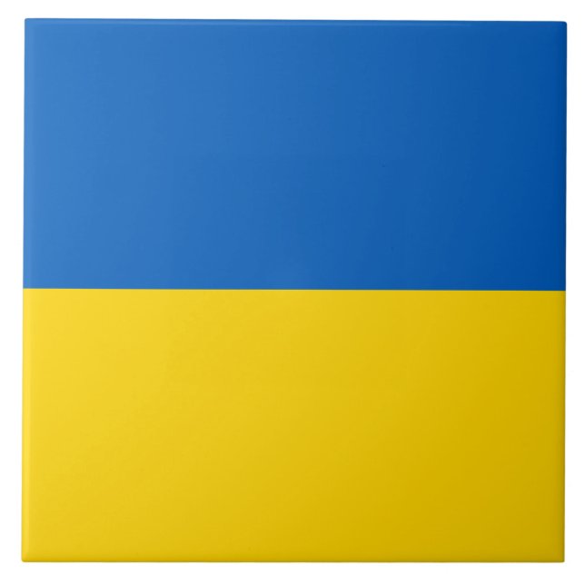 Ukrainian Flag (Ukraine) Ceramic Tile (Front)
