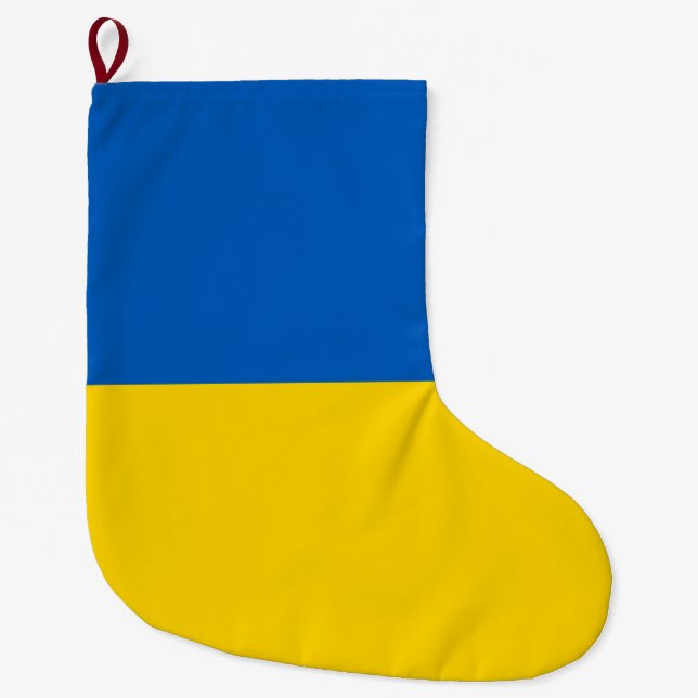 Ukrainian Flag (Ukraine) Large Christmas Stocking (Front)