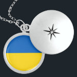 Ukrainian Flag (Ukraine)  Locket Necklace<br><div class="desc">This design features the national flag of Ukraine, which is a country in Eastern Europe. Ukraine borders Russia to the east and north-east; Belarus to the north; Poland, Slovakia and Hungary to the west; and Romania, Moldova and the Black Sea to the south. Ukraine is the second largest country in...</div>