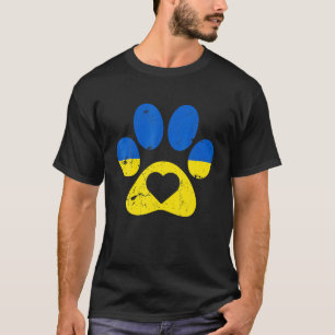 Ukrainian Flag Ukraine Paw Dog Patriot Save Ukrain T-Shirt