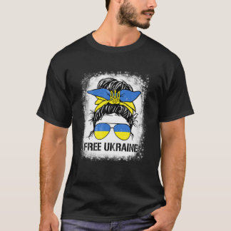 Ukrainian Flag, Ukraine Pride Women Messy Bun Free T-Shirt