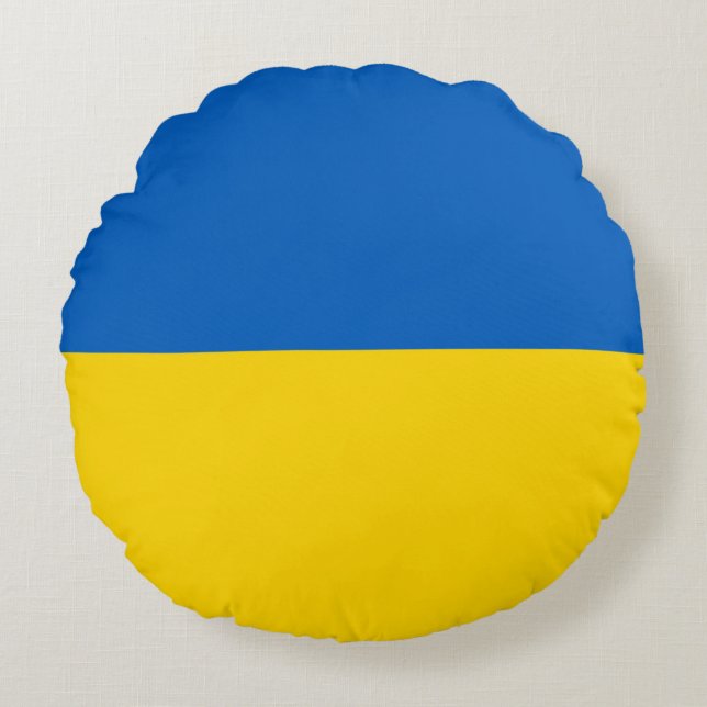 Ukrainian Flag (Ukraine) Round Cushion (Front)