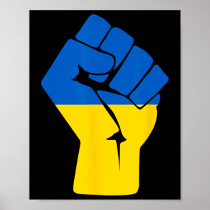 Ukrainian Flag Ukraine Solidarity Raised Fist Of R Poster