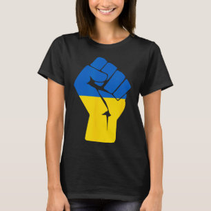Ukrainian Flag Ukraine Solidarity Raised Fist Of R T-Shirt