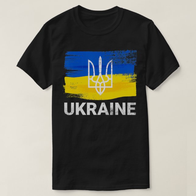 Ukrainian Flag Ukraine Symbol I Stand With Ukraine T-Shirt (Design Front)