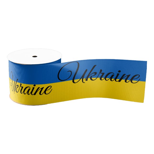 Ukrainian Flag & Ukraine travel, weddings / sports Grosgrain Ribbon (Spool)