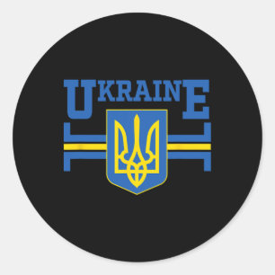 Ukrainian Flag Vintage Heritage 5 Classic Round Sticker