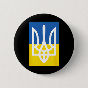 Ukrainian Flag Vintage Heritage  6 Cm Round Badge