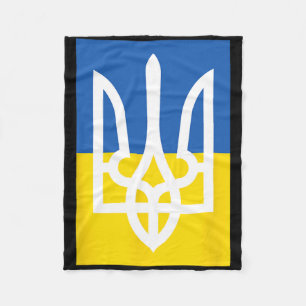 Ukrainian Flag Vintage Heritage Fleece Blanket