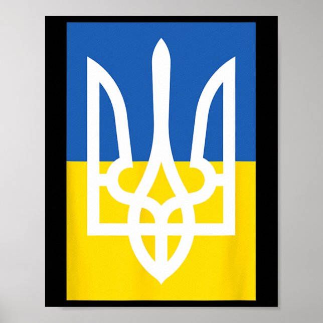 Ukrainian Flag Vintage Heritage  Poster (Front)