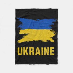 Ukrainian Flag Vintage Ukraine Flag 3 Fleece Blanket