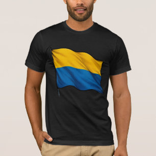 Ukrainian flag waving in the wind.  T-Shirt