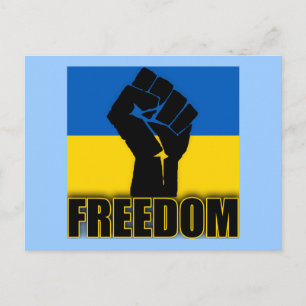 Ukrainian Flag with Fist for FREEDOM Postcard