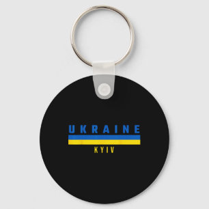 Ukrainian Flag With Text Ukraine- Kyiv In Capital Key Ring