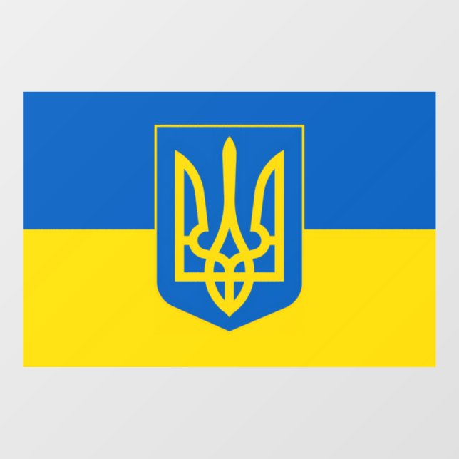 Ukrainian flag with the Trident Coat of Arms. (Sheet)