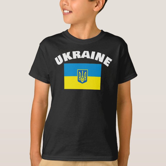 Ukrainian flag with Trinent T-Shirt (Front)