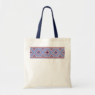 Ukrainian floral national pattern tote bag