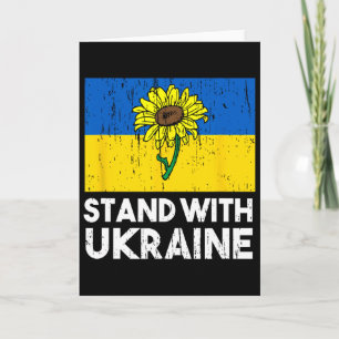 Ukrainian Flower Sunflower Stand With Ukraine Card