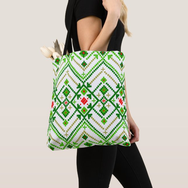 Ukrainian Folk Art Inspired  Tote Bag (Close Up)
