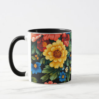Ukrainian folk art motifs mug