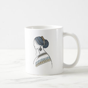 Ukrainian Folk Art Mug   Minimalist Line Art