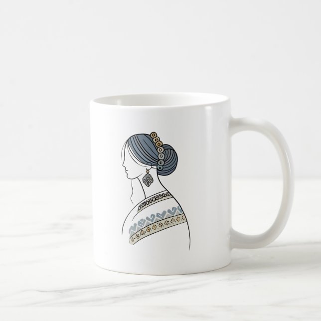 Ukrainian Folk Art Mug | Minimalist Line Art (Right)