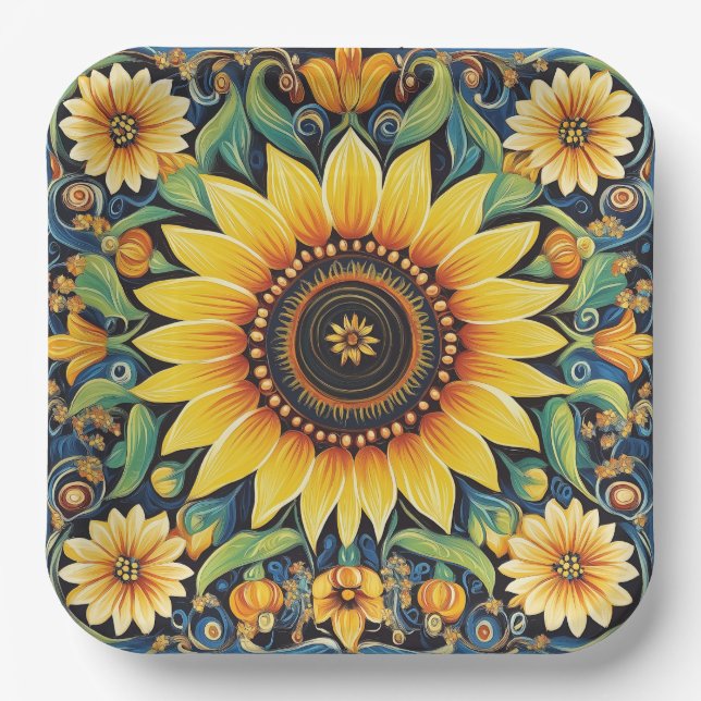 Ukrainian folk art paper plate (Front)